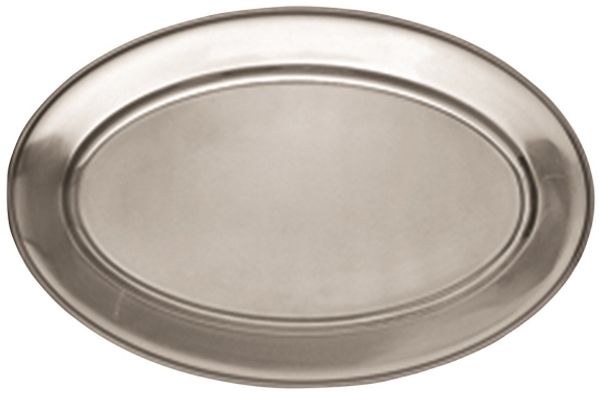 Serviertablett 35x22 cm oval mit Rand aus Edelstahl