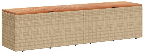 vidaXL Gartentruhe Beige 220x50x54 cm Poly Rattan Akazienholz 365960