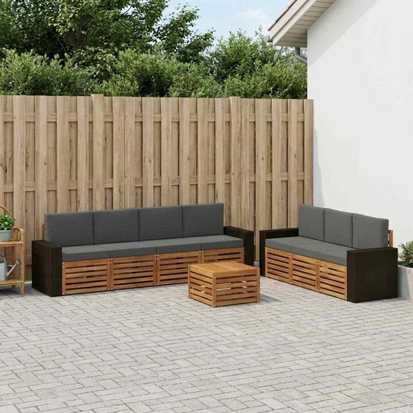 vidaXL Sofagarnituren mit Kissen 8 pcs Massivholz Akazie 3384123