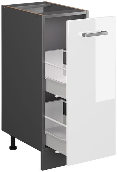 Apothekerschrank R-Line Weiß Hochglanz 30 cm ohne Arbeitsplatte Vicco Bild 4