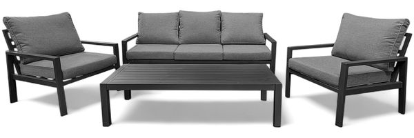 osoltus Alu Lounge Gartenmöbel Outdoor Set Haugesund 3er Grau
