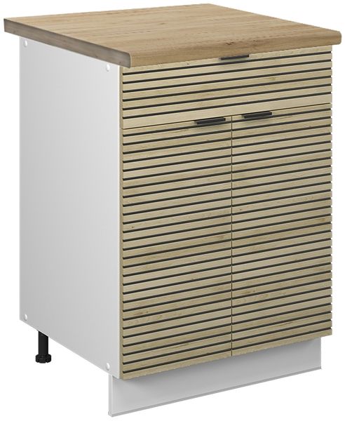 Küchenunterschrank Fame-Line Eiche Paneel 60 cm mit Schublade, AP Eiche Vicco