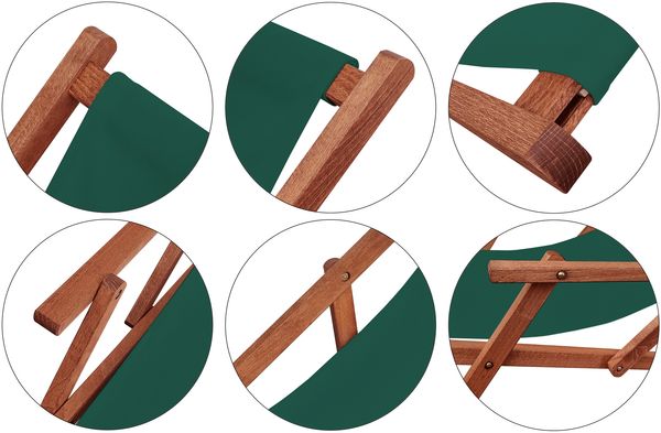 Liegestuhl Sonnenliege grün Fußablage Gartenliege Holz Deckchair Strandstuhl Gartenmöbel 10-304 F Bild 6