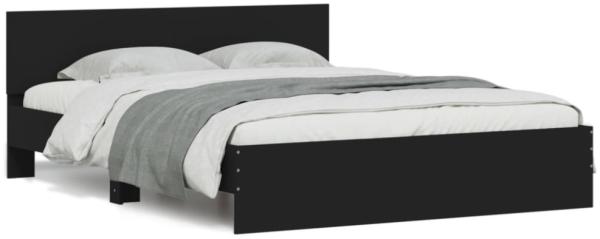 vidaXL Bettgestell mit LED ohne Matratze Schwarz 150x200 cm 3207603