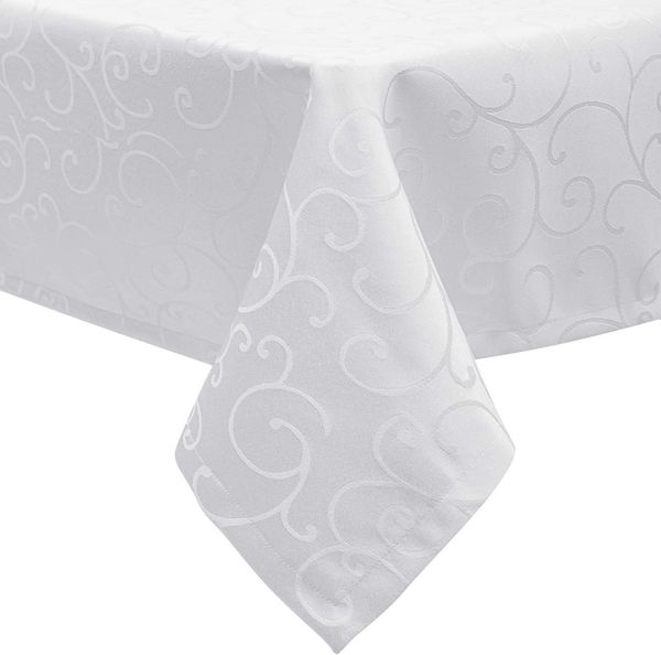 EUGAD Tischdecke (1-tlg), Damast Ornamente, mit Saum, Abwaschbar und Bügelfrei