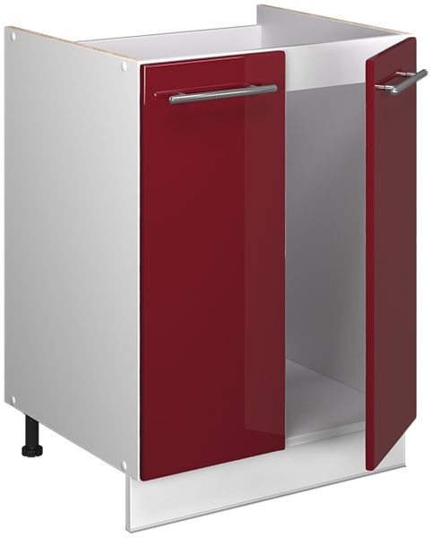 Spülenunterschrank Fame-Line Bordeaux Hochglanz/Weiß 60 cm Vicco Bild 6
