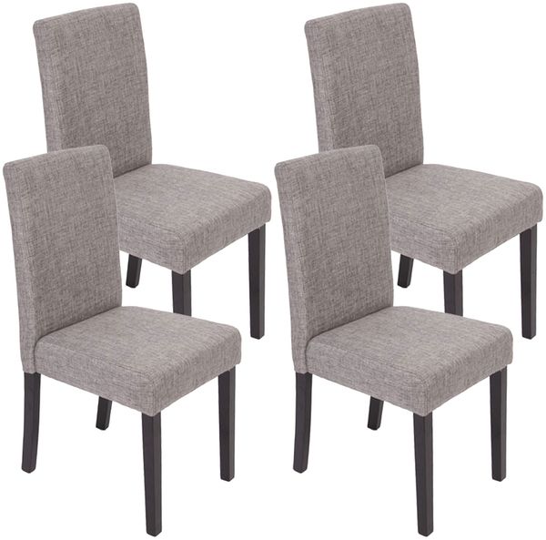 4er-Set Esszimmerstuhl 'Littau' Textil, grau, dunkle Beine