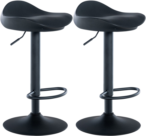 CLP 2er Set Barhocker Alisson mit Fußstütze, höhenverstellbar und 360° drehbar,schwarz