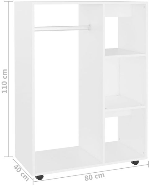 vidaXL Kleiderschrank Weiß 80x40x110 cm Holzwerkstoff 808513 Bild 7