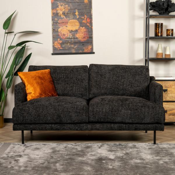 Bronx71 Sofa Denver Chenille 2,5-Sitzer schwarz