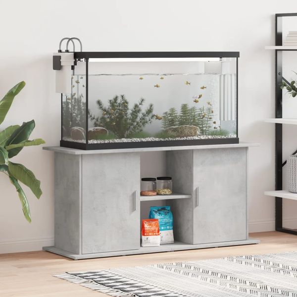 vidaXL Aquariumständer Betongrau 121 x 41 x 58 cm Holzwerkstoff 833619
