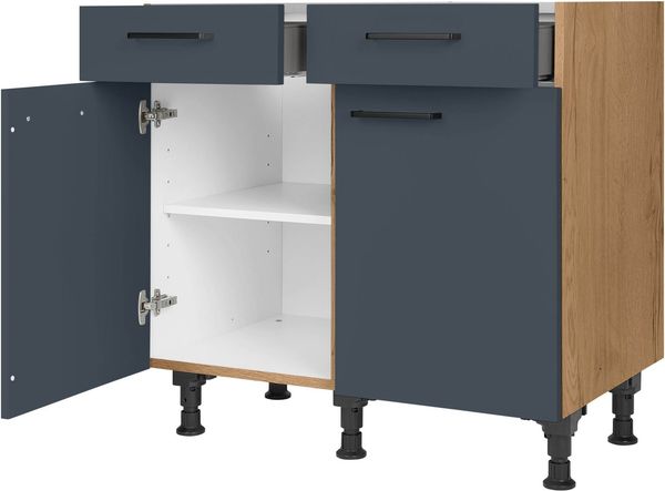 nobilia® Unterschrank "Easytouch", vormontiert, Breite 90 cm, Soft-Close-Funktion bei den Schubkästen, inkl. höhenverstellbare Sockelfüße