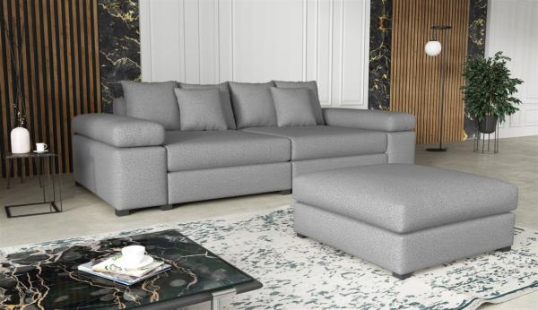 Big Sofa Megasofa Riesensofa AREZZO inkl. Hocker Stoff Now or Never Hellgrau