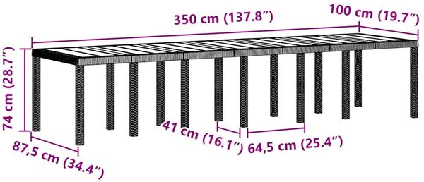 vidaXL Garten Essgruppe 13 pcs Hellgrau Polt Rattan 3378787 Bild 12