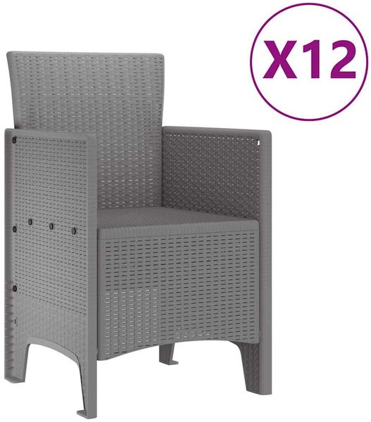 vidaXL Garten Essgruppe 13 pcs Hellgrau Polt Rattan 3378787 Bild 5