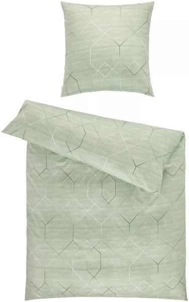 Estella Interlock Jersey Bettwäsche Titus 6886-530 grün Rauten 135x200