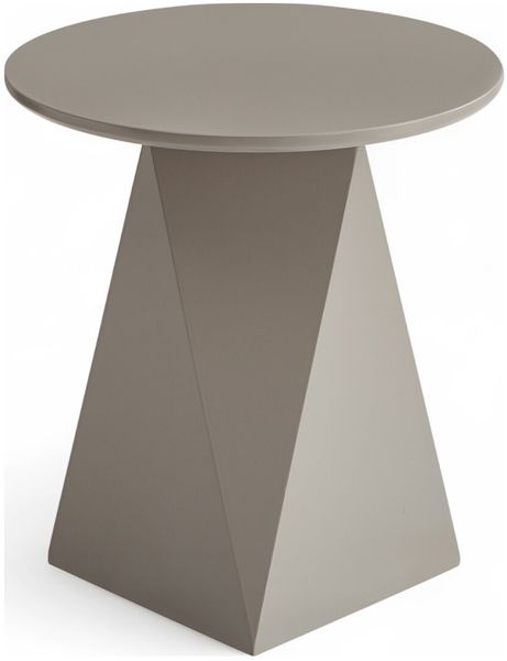 Couchtisch Aruna Ø50 cm - MDF Tisch in Taupe, FSC-zertifiziert