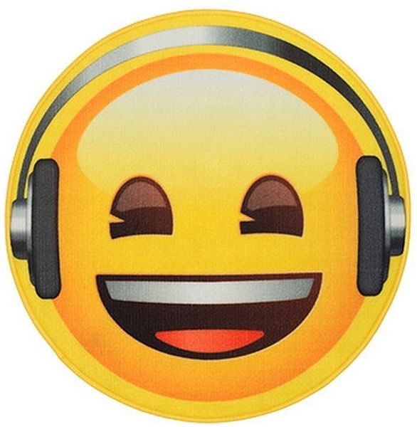 Rockbites Teppich "Emoji Face Headphones" Ø 67cm Läufer Fuß Schmutz Matte 100927