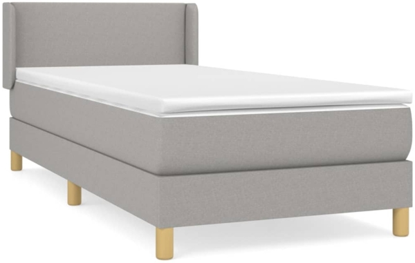 vidaXL Boxspringbett mit Matratze Hellgrau 80x200 cm Stoff 3130065