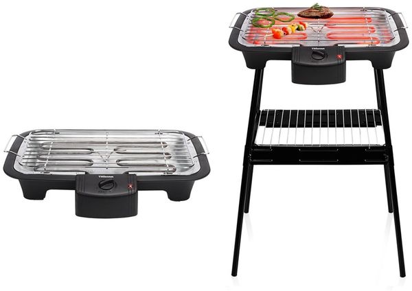 2in1 Standgrill mit Ablage & Elektro Tischgrill 38x22cm, 2000W
