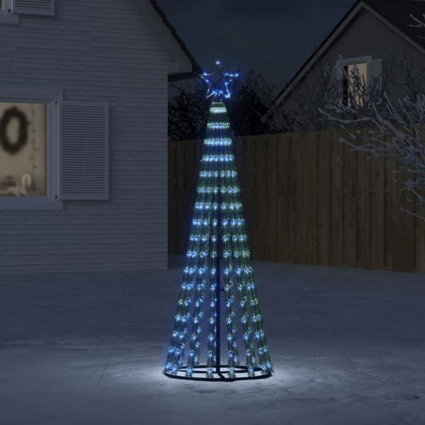 vidaXL Weihnachtsbaum Kegelform 275 LEDs Blau 180 cm