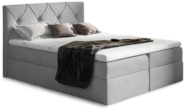 99rooms Arian Boxspringbett Kunstleder 160x200 cm Grau Bild 2