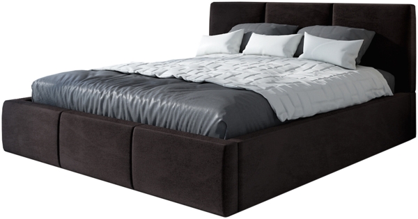 Polsterbett VEROM-OM 120x200 mit Bettkasten und Lattenrost. Farbe: Espresso 6