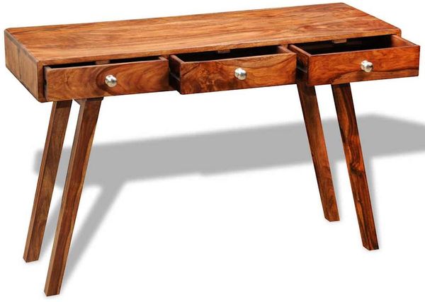 Konsolentisch, Beistelltisch mit 3 Schubladen 76 cm Massivholz Akazie