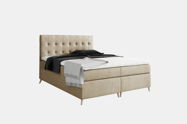 99rooms Sorento Boxspringbett Velours 160x200 cm Creme Bild 4