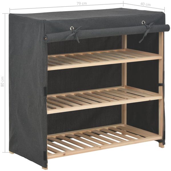 vidaXL Schuhschrank mit Abdeckung Grau 79 x 40 x 80 cm Stoff 248195 Bild 7