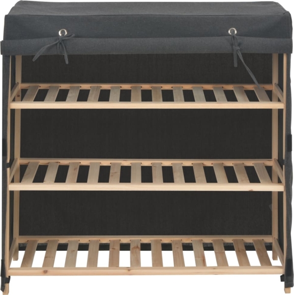 vidaXL Schuhschrank mit Abdeckung Grau 79 x 40 x 80 cm Stoff 248195