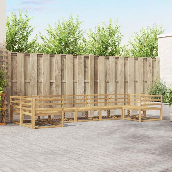 vidaXL Outdoor-Sofagarnitur 7 pcs Weiß Massivholz Akazie 3386953