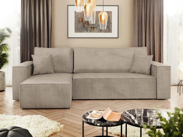 Ecksofa Kobaro Cord (Farbe: Poso 02)