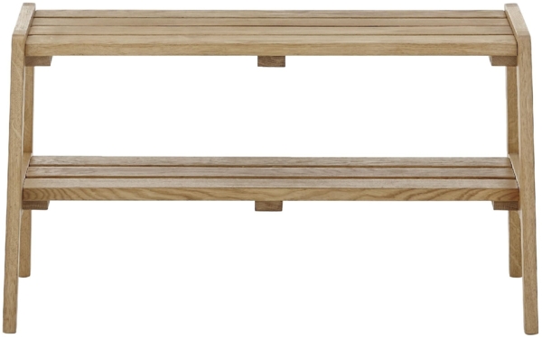 Robas Lund, Sitz-/Garderobenbank BANTRY, Eiche massiv, Natur geölt, A-Form mit Ablage, B/H/T: 80/45/36 cm