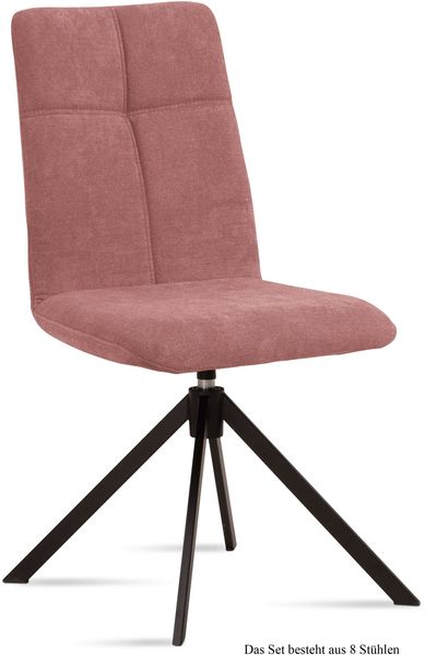 Esszimmerstuhl drehbar (8er-Set) Debbie 47x92x60 Schwarz/Rosewood