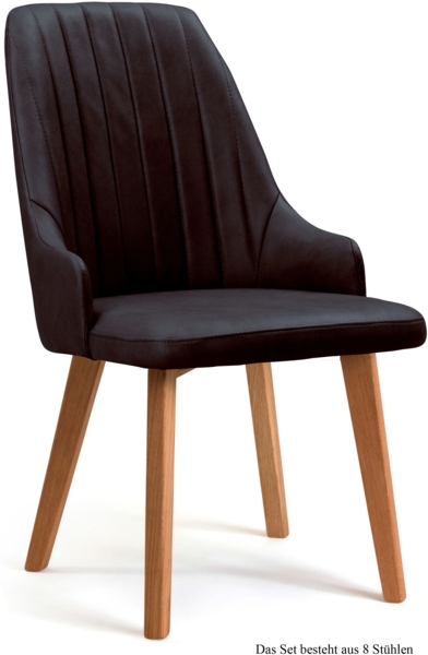 Esszimmerstuhl (8er-Set) Daryl 52x91x60 Eiche geölt/Espresso