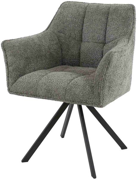 Armlehnstuhl Spinras 2er-Set Boucle, modern drehbar, taupe, gepolstert, Metallgestell