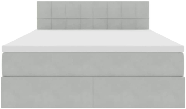 vidaXL Bett mit LED-Lichtleisten Hellgrau 140 x 190 cm Samt 3371391 Bild 7