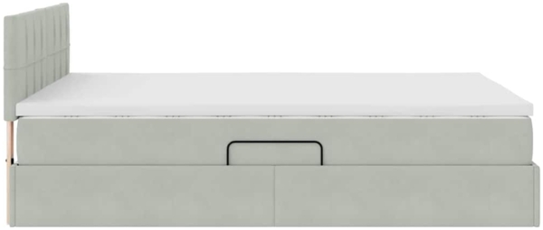 vidaXL Bett mit LED-Lichtleisten Hellgrau 140 x 190 cm Samt 3371391 Bild 10