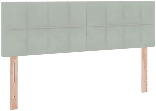 vidaXL Bett mit LED-Lichtleisten Hellgrau 140 x 190 cm Samt 3371391 Bild 9