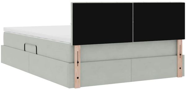 vidaXL LED-Speicherbett mit Matratze Hellgrau 140 x 190 cm Samt 3371391 Bild 12