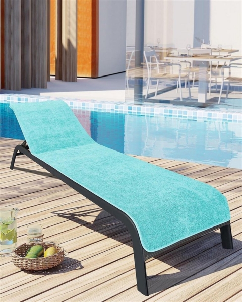 Laynenburg Liegenauflage Frottee Schonbezug aus 100% Baumwolle für Gartenliege, (2 St), Sonnenliege - Liegenbezug mit Umschlag für Standliege in 75x200 cm