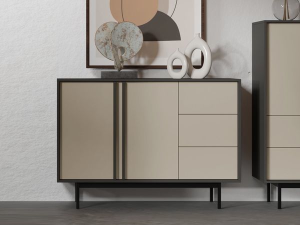 Compleo Kommode mit 2 Türen, Modern Elegant Design, Breite: 123 cm MALTS