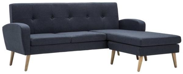 vidaXL Sofa in L-Form Stoffbezug 186 x 136 x 79 cm Dunkelgrau 246996