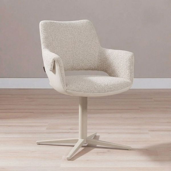 Bronx71 Esszimmerstuhl Jules drehbar Bouclé taupe