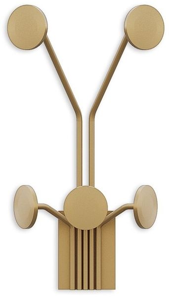 Calicosy 'GIRAFFE' Wandgarderobe mit 5 Haken aus goldfarbenem Metall H40 cm - Golden
