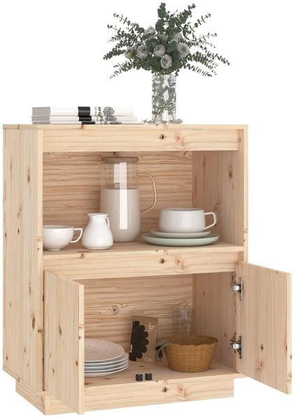Sideboard 60 x 34 x 75 cm Massivholz Kiefer [813520] Bild 4