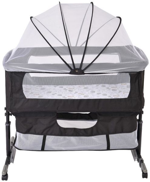 JEOBEST Beistellbett 3in1 Baby Beistellbett Reisebett Babybett Babywiege mit weich Matratze, 1 St. Höhenverstellung, mit Moskitonetz