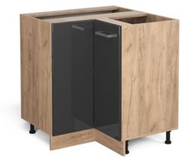 Vicco Küchenschrank Küchenzeile R-Line, Anthrazit Hochglanz, Eckunterschrank, ohne AP Bild 6