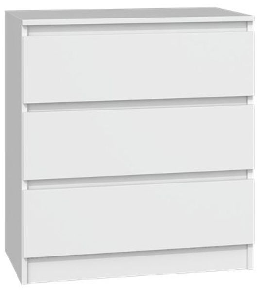ibonto NACHTKOMMODE laminierter Spanplatte mit 3 Schubladen (H 70 x T 40 x B 70 cm)